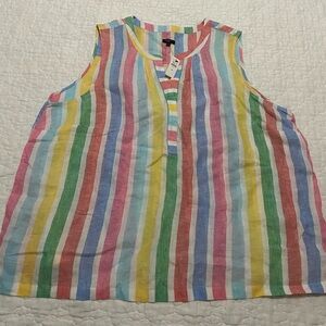 Talbots NWT Multicolor Striped Blouse - Plus Size 3X 22 24